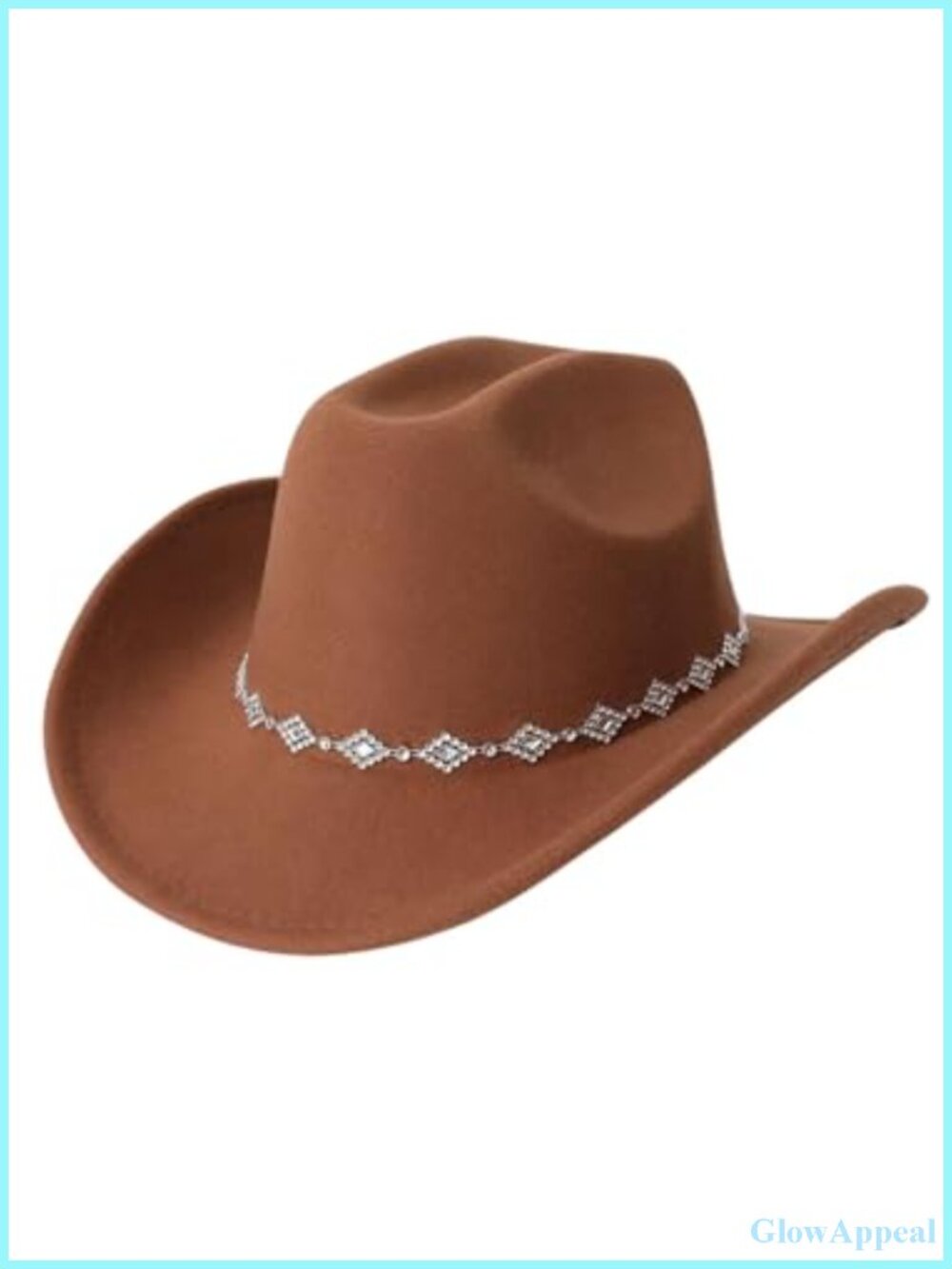 Verdusa Rhinestone Wide Brim Cowgirl Hat - Women's Western Cowboy Hat